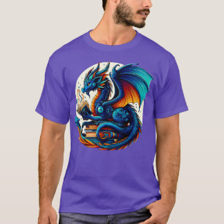 Dragon Reading a Bok Bookworm Bok Älskare T Shirt