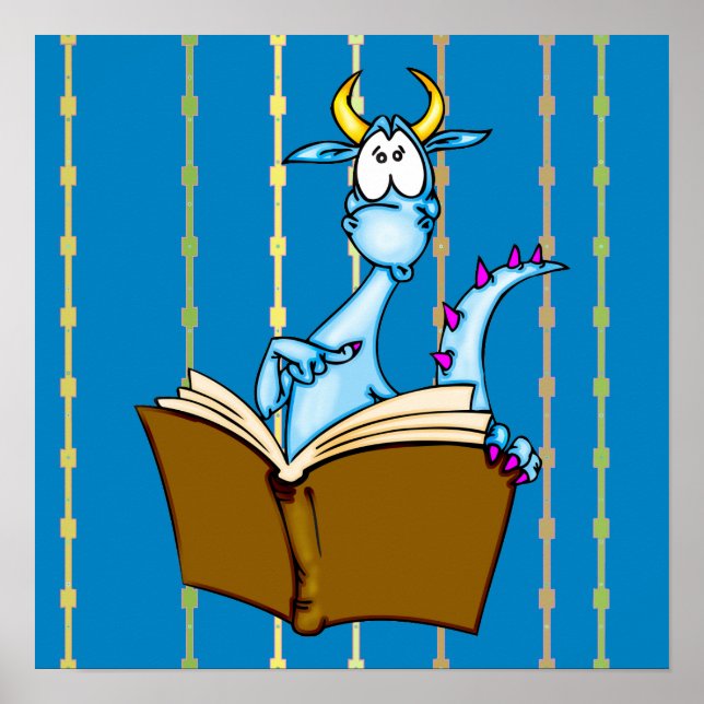 Dragon Reading Bok Poster (Framsidan)