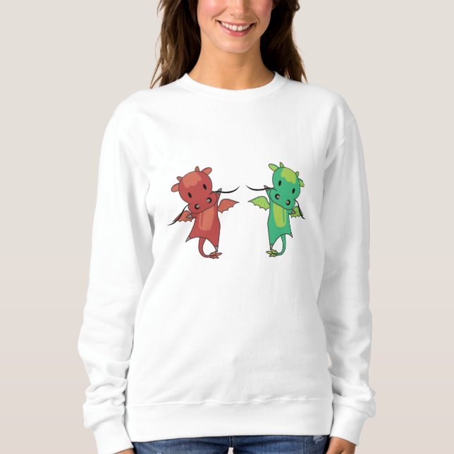Dragon Red Blue Dragon Fairy Tale Fantasy T Shirt (Framsida)