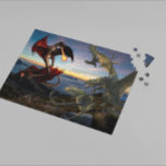 Dragon Red Grönt Battle Fantasy Pussel<br><div class="desc">Den här designen kan vara personlig genom att välja anpassningsalternativet för att lägga till text eller göra andra ändringar. Om den här produkten har möjlighet att överföra designen till en annan artikel ska du vid behov justera designen så att den passar. Kontakta mig på colorflowcreations@gmail.com om du vill ha den...</div>