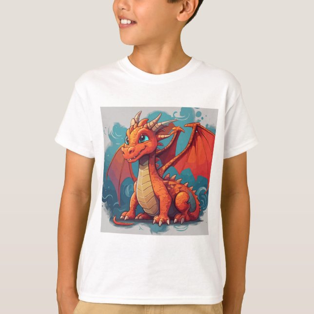 Dragon red-teckning t shirt (Framsida)