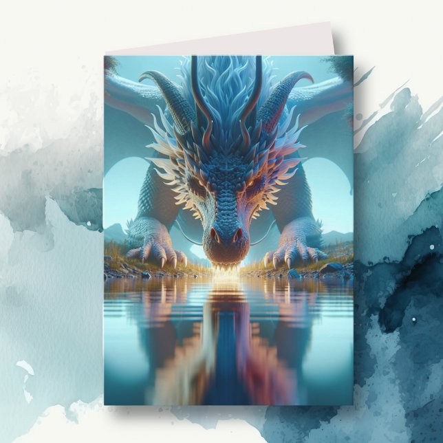 Dragon Reflection Birthday Kort (Skapare uppladdad)
