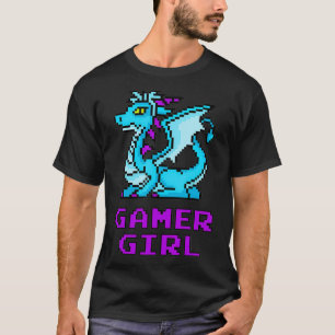 Dragon Retro 8Bit Coola Gamer Girl Gift Womens Vid T Shirt