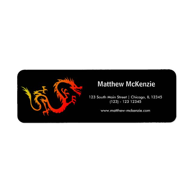 Dragon Returadress Etikett (Framsidan)
