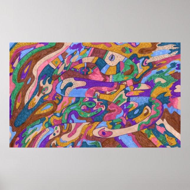 Dragon Ride, ursprunglig Abstrakt Poster (Framsidan)