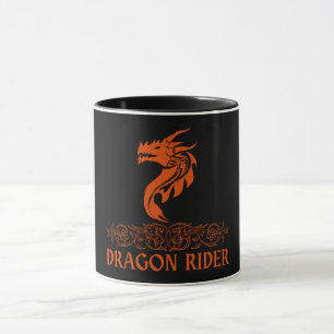 Dragon Rider Coola Trendig Fantasy Red Typography Mugg