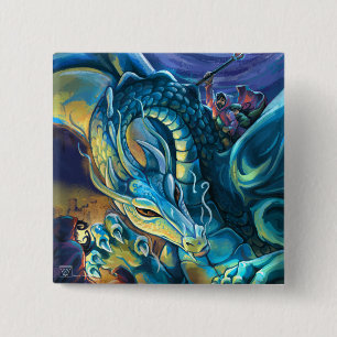 Dragon Rider Pawarlfärgad grafik Knapp