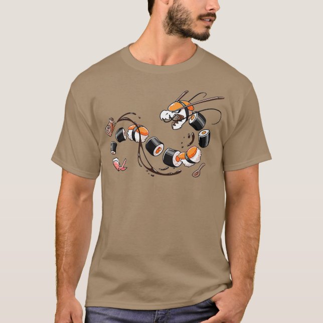 Dragon Roll Sushi T Shirt (Framsida)