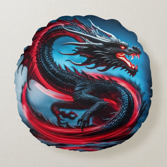 Dragon Rund Kudde (Framsidan)
