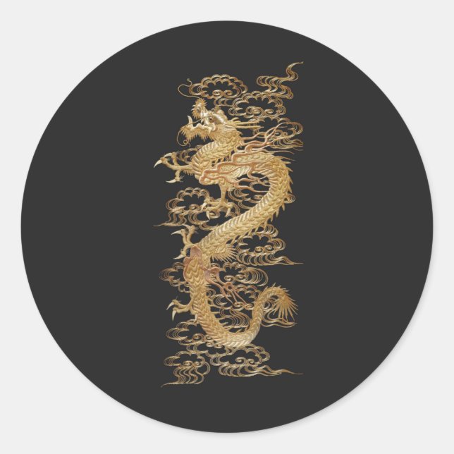 Dragon Runt Klistermärke (Framsida)