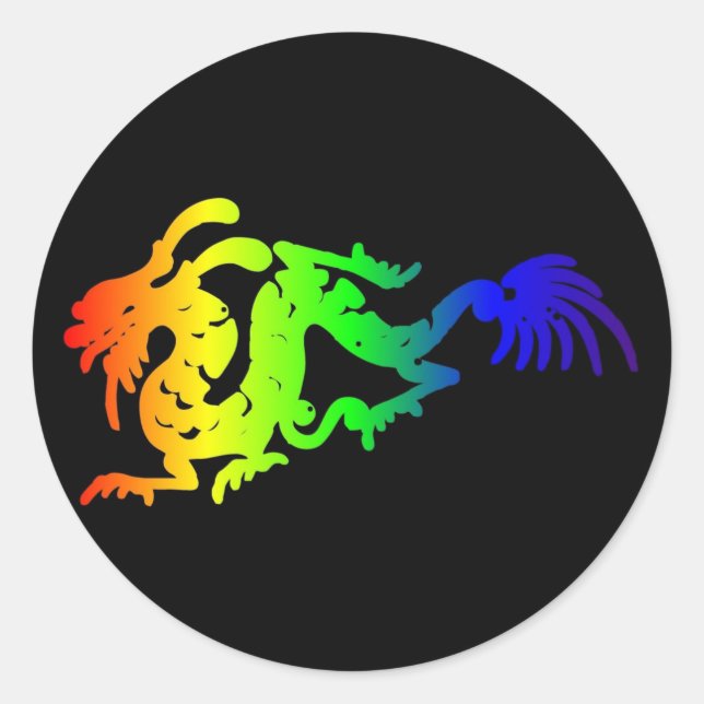 Dragon Runt Klistermärke (Framsida)