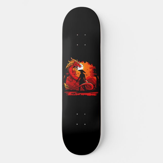 Dragon Samurai Skateboard Deck (Framsida)
