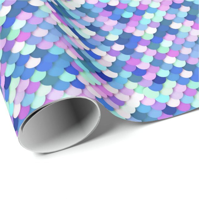 "Dragon Scales" - blue, orchid and lavender Presentpapper (Rullad Hörn)