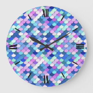"Dragon Scales" - blue, orchid and lavender Stor Klocka
