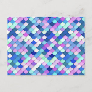 "Dragon Scales" - blue, orchid and lavender Vykort