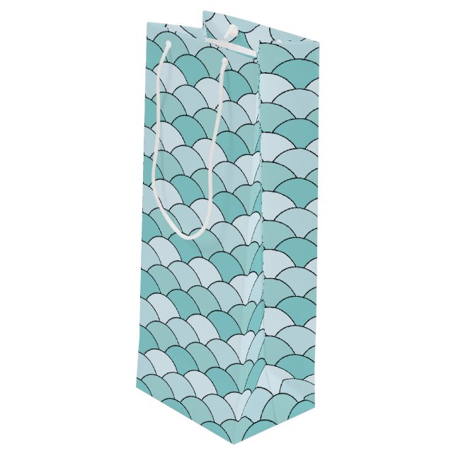 Dragon Scales, Fans, Waves, Seigaiha, Blue (Baksidan Vinklad)