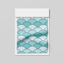 Dragon Scales, Fans, Waves, Seigaiha, Blue