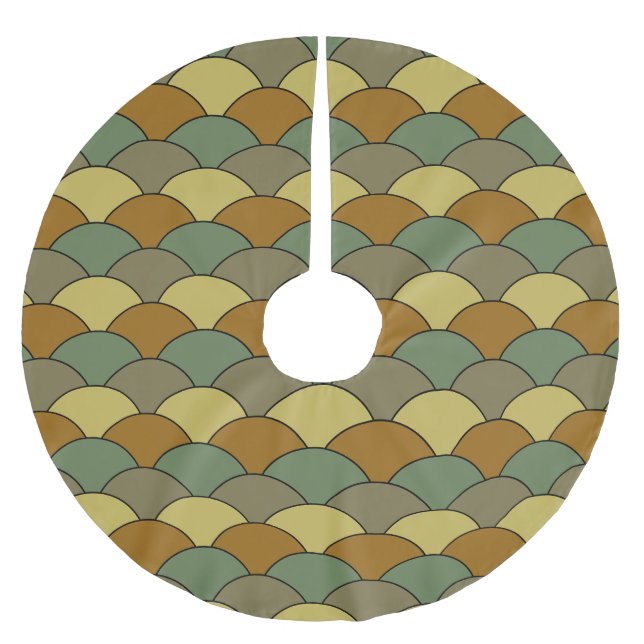 Dragon Scales, Fans, Waves, Seigaiha, Camouflage Julgransmatta Borstad Polyester (Framsidan)