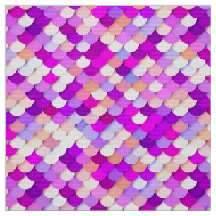 "Dragon Scales" - lila. shock rosa och persikor Tyg