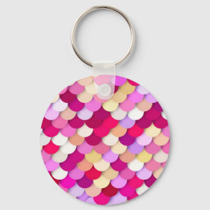 "Dragon Scales" - magenta, rosa och guld Nyckelring