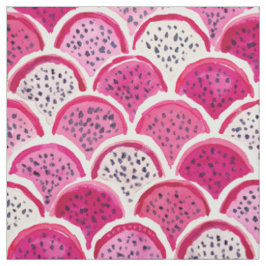 DRAGON SCALES Rosa Dragon Fruit Scallop Mönster Tyg