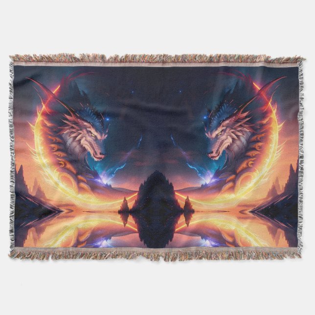 Dragon Scape Fire Natt Filt (Framsidan)