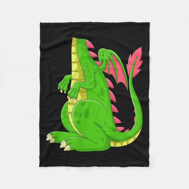 Dragon Shirt Adult Men Women Kids Green Dragon Cos Fleecefilt (Framsidan)