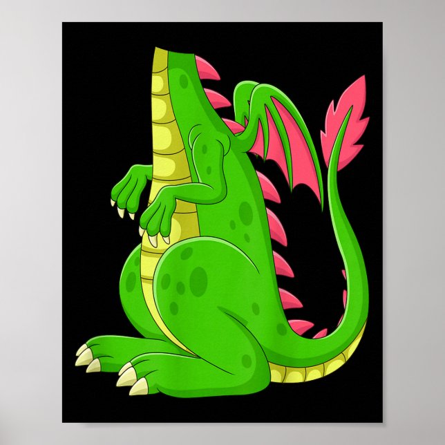 Dragon Shirt Adult Men Women Kids Green Dragon Cos Poster (Framsidan)