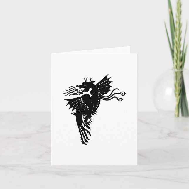 Dragon Silhouette Spirit Animal Emblem Card Inbjudan (Framsida)