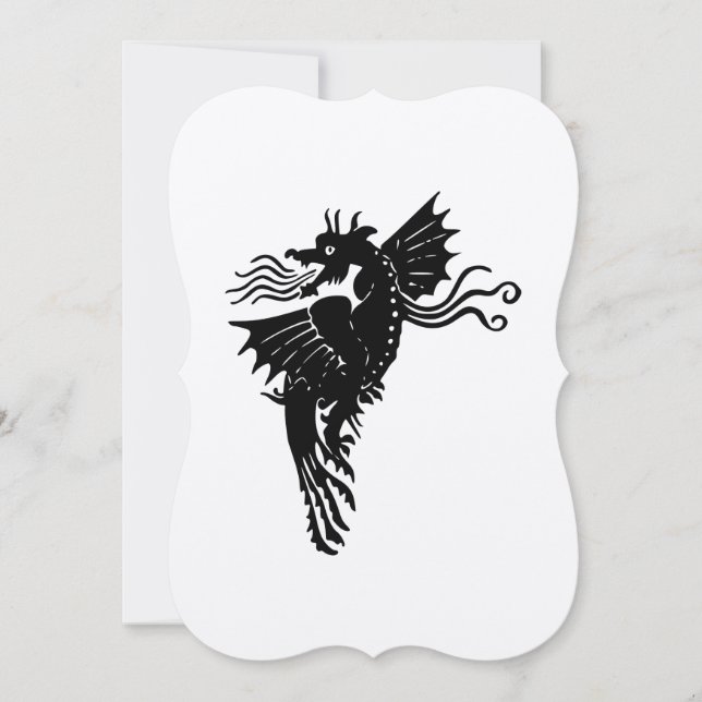 Dragon Silhouette Spirit Animal Emblem Card Inbjudningar (Framsida)
