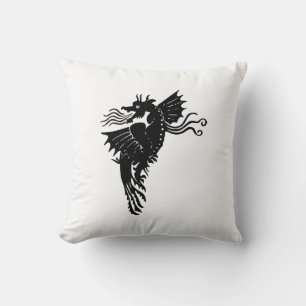 Dragon Silhouette Spirit Animal Totem Emblem Kudde