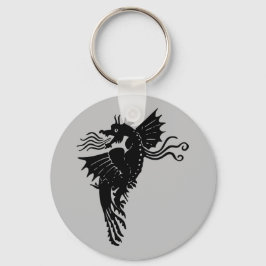 Dragon Silhouette Spirit Animal Totem Emblem Nyckelring