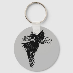 Dragon Silhouette Spirit Animal Totem Emblem Nyckelring