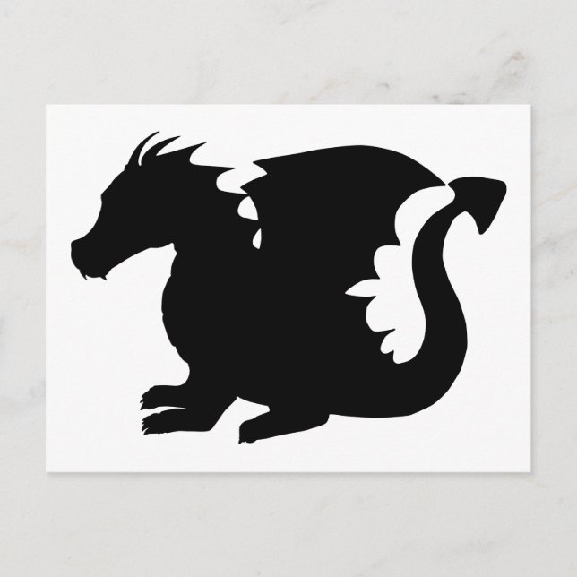 Dragon Silhouette Vykort (Framsida)