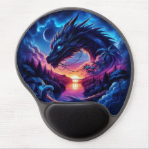 Dragon Silhouetted against a Vibrant Sunset