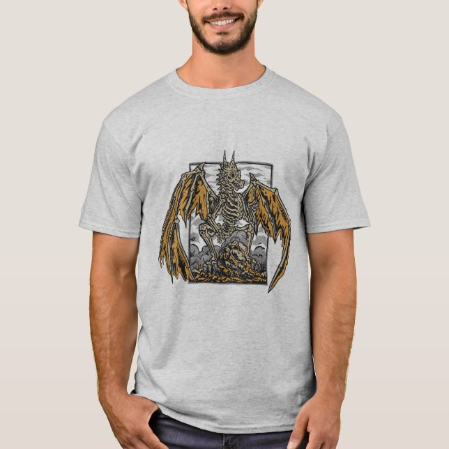 Dragon Skeleton T Shirt (Framsida)