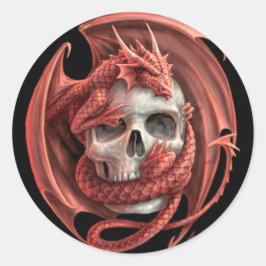 Dragon Skull Runt Klistermärke
