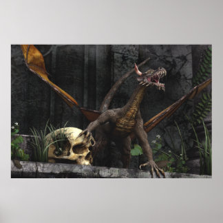 Dragon Skull-ställ Poster