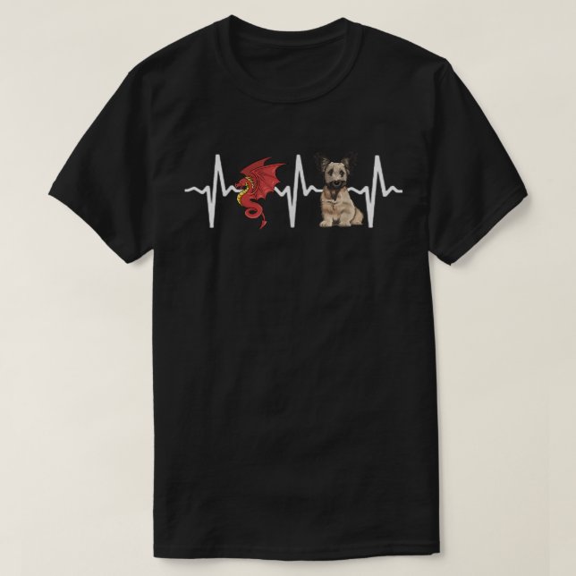 Dragon Skye Terrier Heartslag Hund älskare  T Shirt (Design framsida)