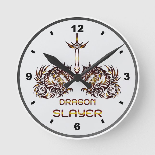 Dragon Slayer of Clock Rund Klocka (Framsida)