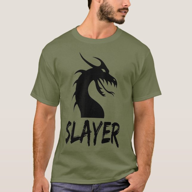 Dragon Slayer RPG Role Playing Game Gamer Gaming T Shirt (Framsida)