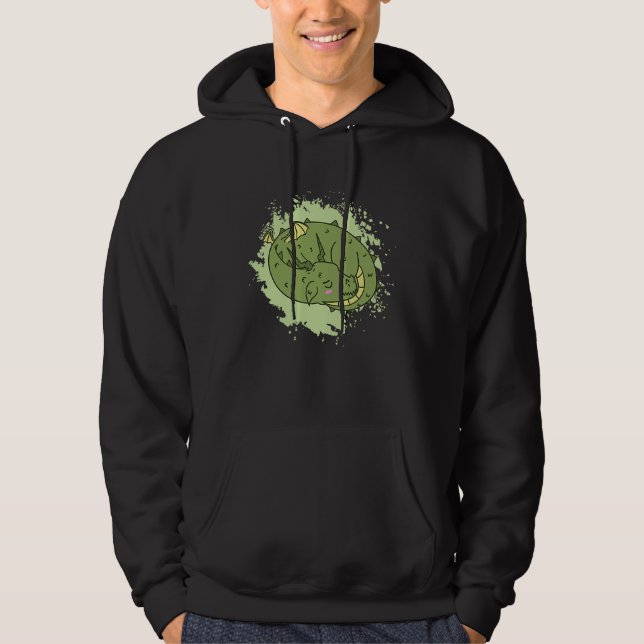 Dragon sleeping cute Fantasy Animal Hoodie (Framsida)