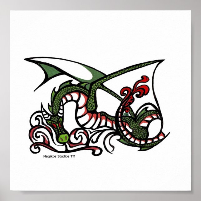 Dragon Smoke Print Poster (Framsidan)