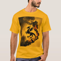 Dragon Smoke Silhouette Guld/Gult T-Shirt