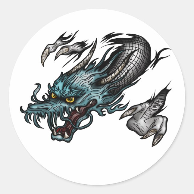 Dragon Soar  Runt Klistermärke (Framsida)