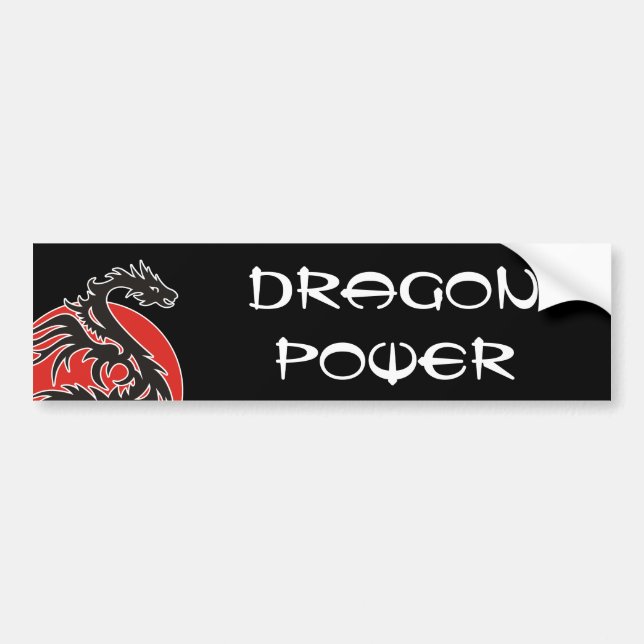 Dragon Sol Power - Black Red white + dina idéer Bildekal (Framsidan)