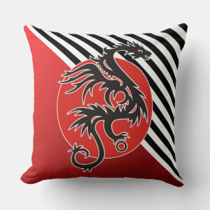 Dragon Sol Power - Black Red white + dina idéer Kudde