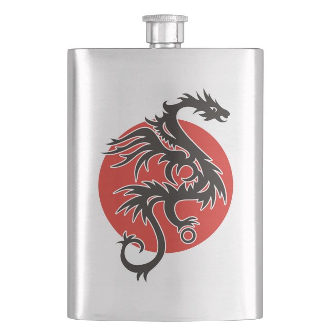 Dragon Sol - svart rött vitt + dina idéer Fickplunta (Framsidan)