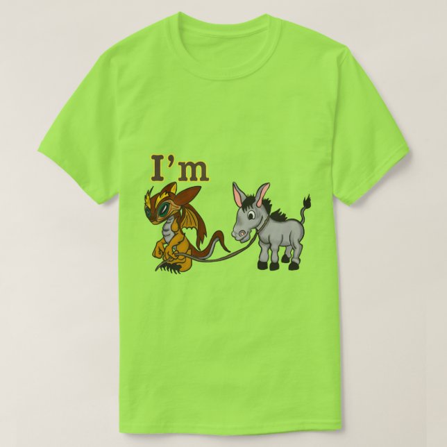 Dragon som drar en burro T-Shirt (Design framsida)