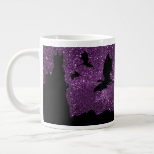 Dragon som flyger, Fantasy lila himlar klippslott Jumbo Mugg